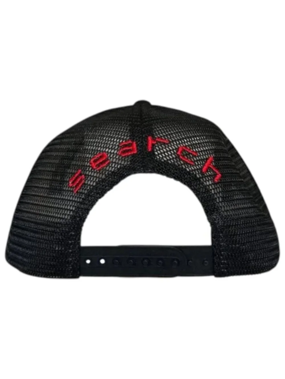 Search Black Trucker Hat Graphic Snapback One Size